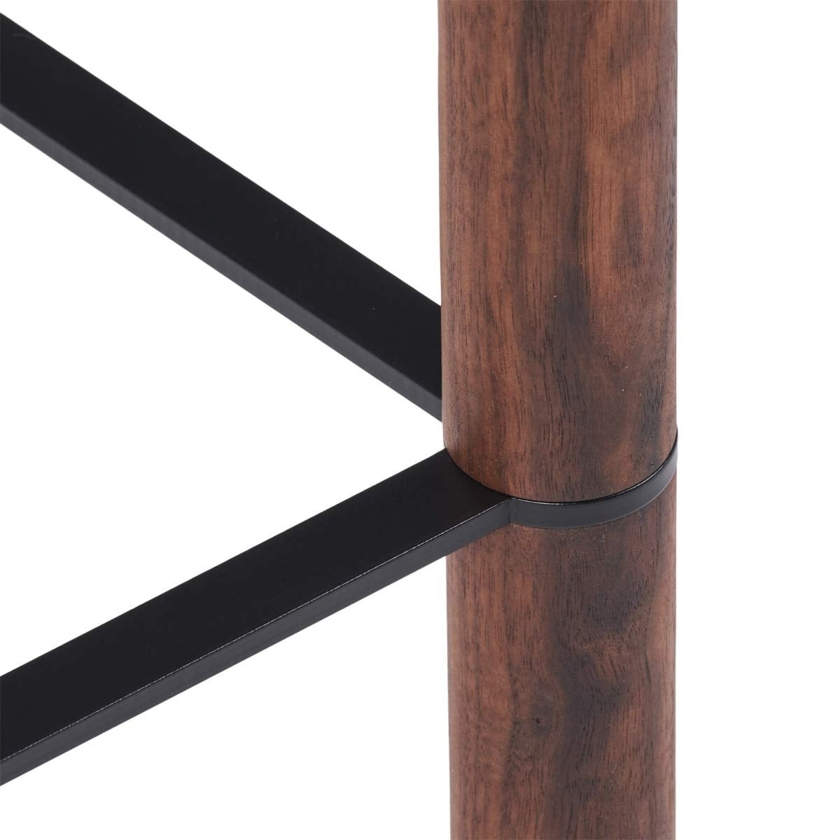 Emilia Bar Stool Taupe / Walnut Legs w. Black Steel Frame