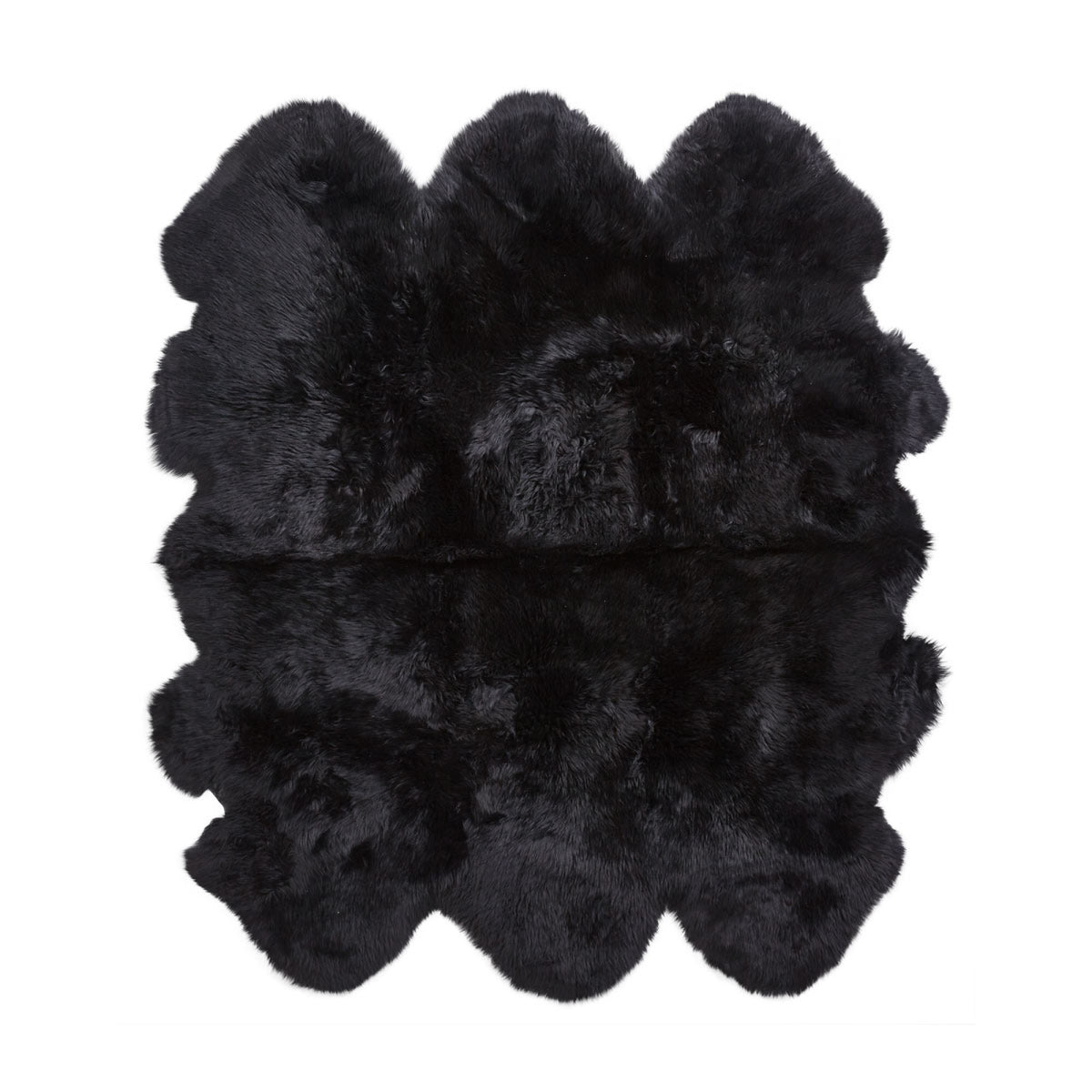 New Zealand Sheepskin | Long Wool | Rug 71x64 in Black