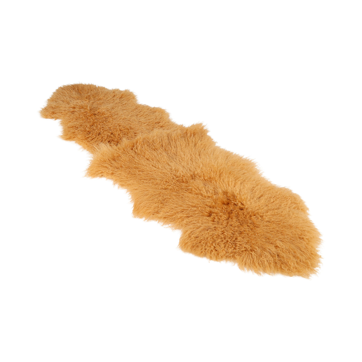 Double Mongolian Sheepskin | 59 x 22 in Imperial Yellow