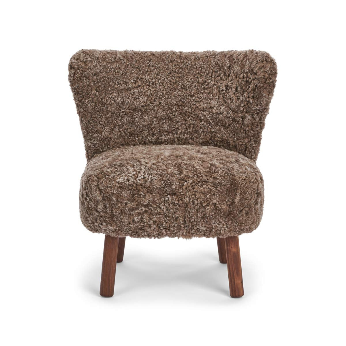 Emily Lounge Chair | Short Wool Taupe / Walnut Legs