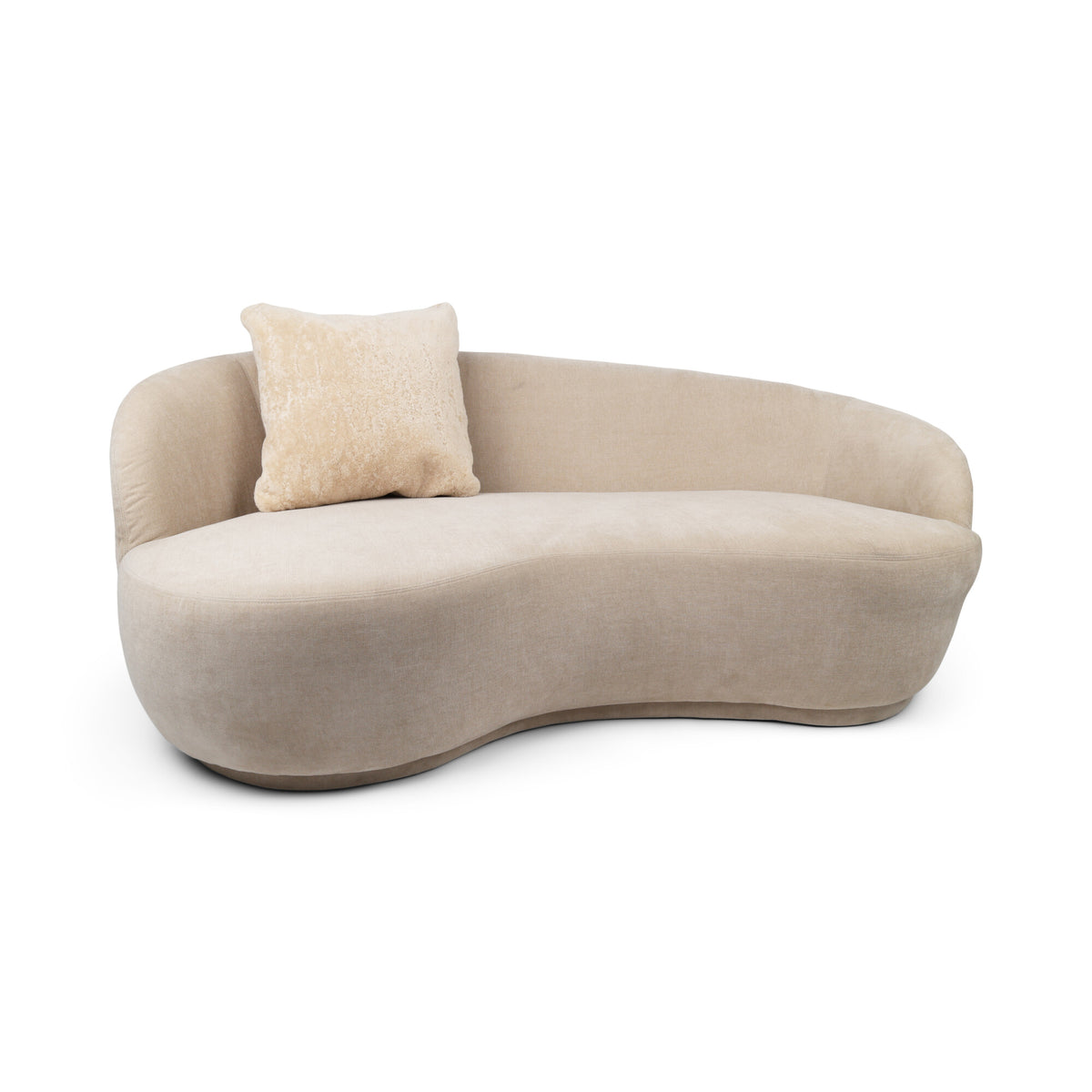 Premium Sheepskin Cushion | Long Wool | New Zealand | Doublesided Beige / 16x16 in