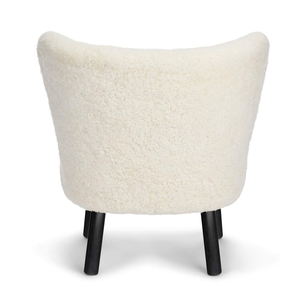 Emily Lounge Chair | Short Wool Ivory / Black Beech Legs