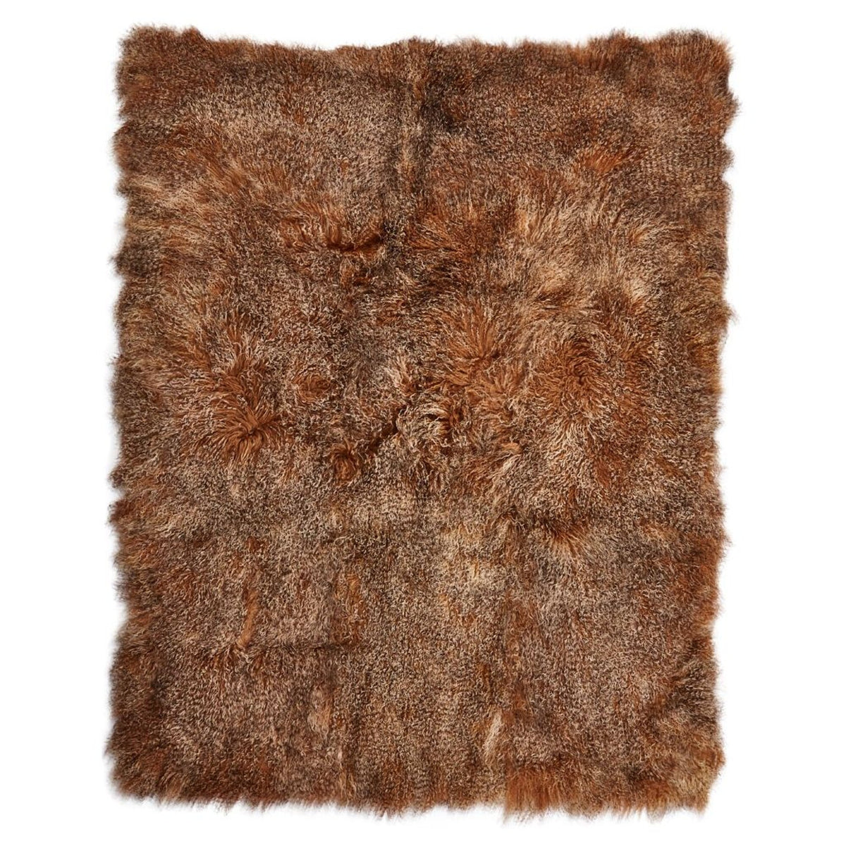Throw of Curly Sheepskin | 55x71 in Sunset