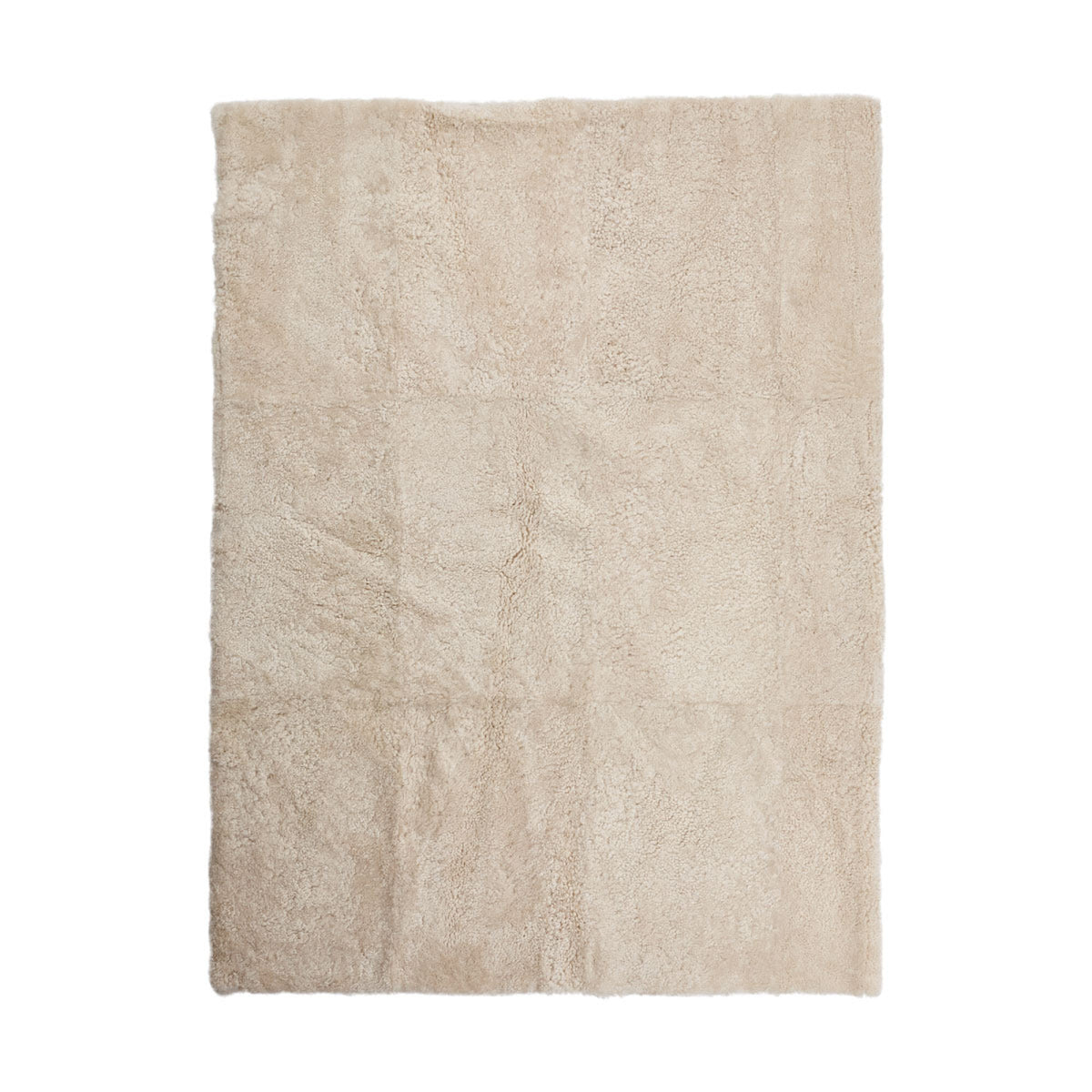 Short Wool Curly Sheepskin Design Rug Pearl / 79x118 in