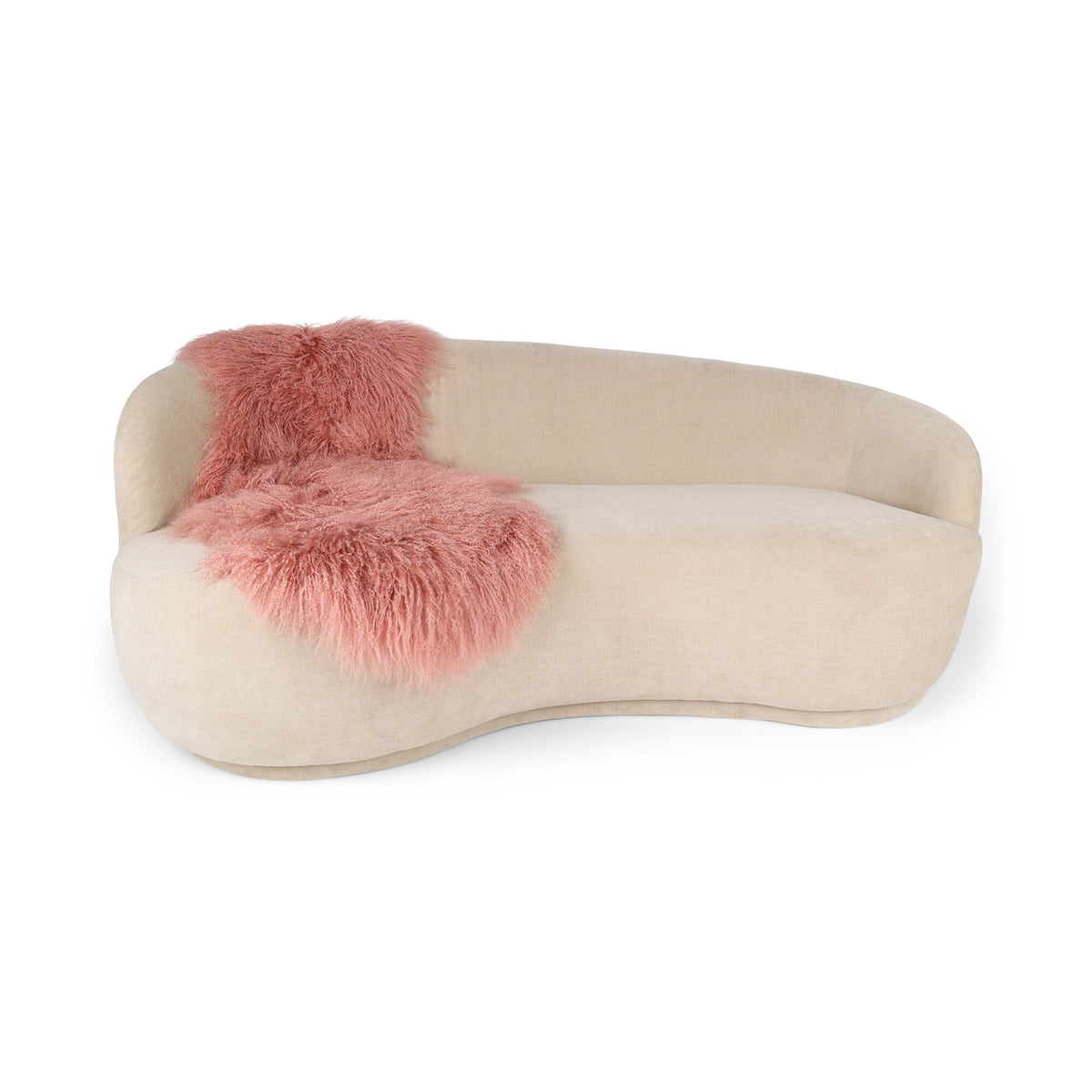 Double Mongolian Sheepskin | 59 x 22 in Rosa
