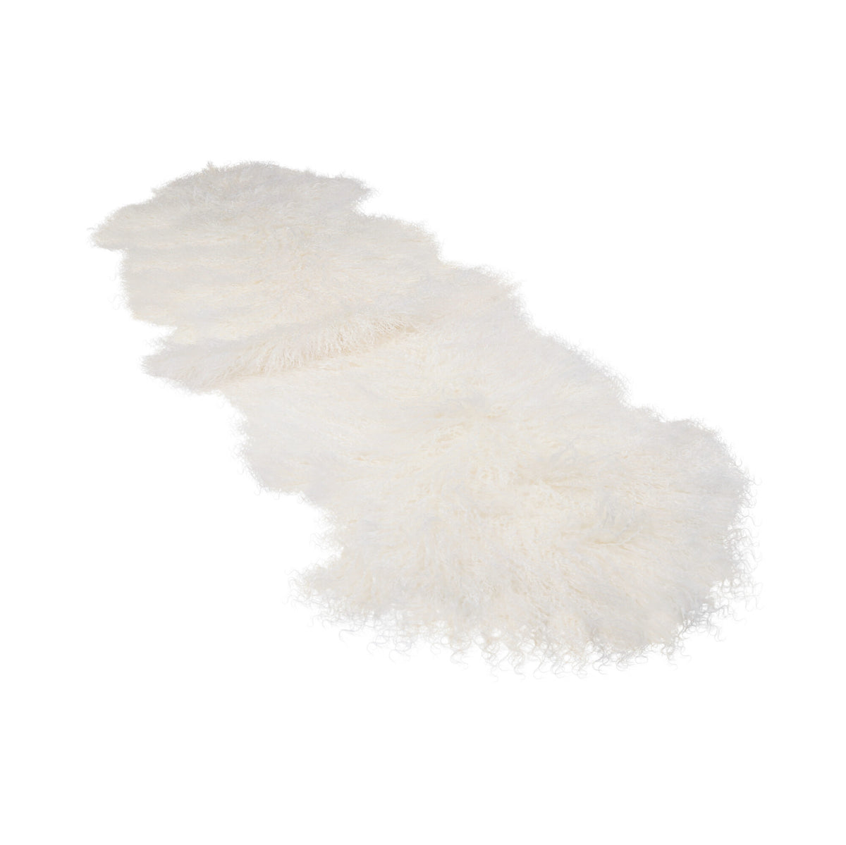 Double Mongolian Sheepskin | 59 x 22 in Ivory