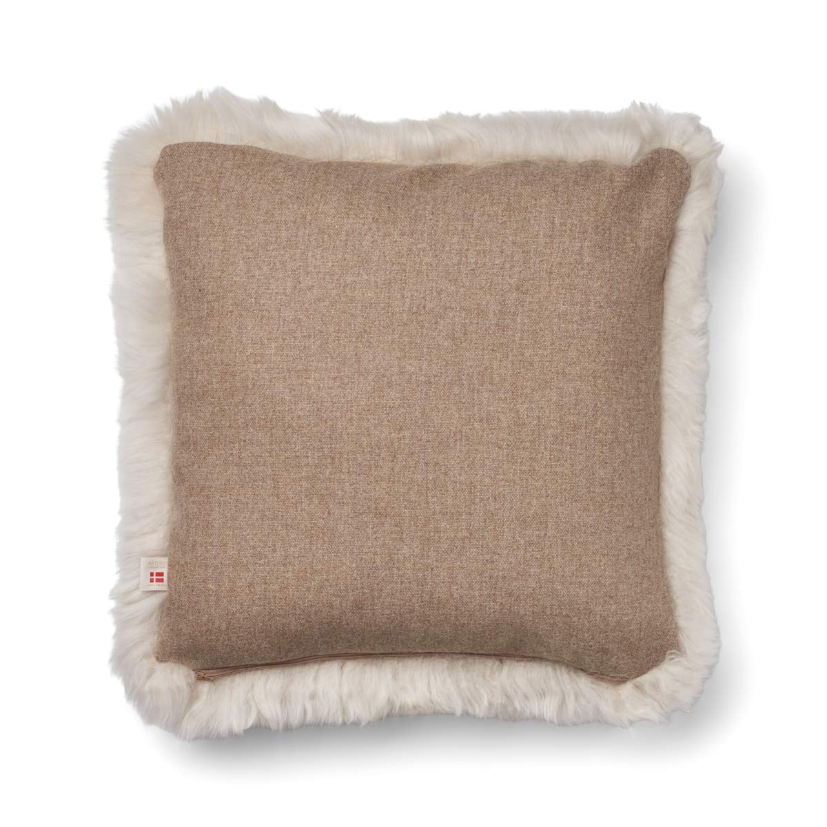 Long-Wool Sheepskin Cushion | 20x20 in | 13x20 in Beige/Linen / 20x20 in