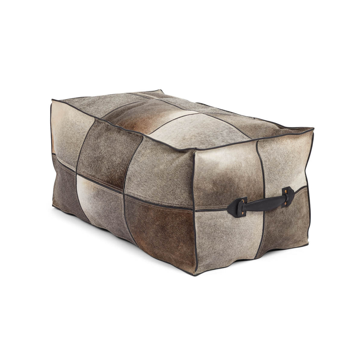 Calf Leather Pouf | Long | 32x18x15 in