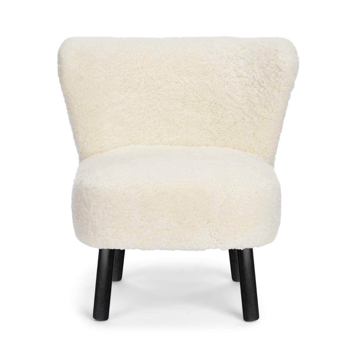 Emily Lounge Chair | Short Wool Ivory / Black Beech Legs