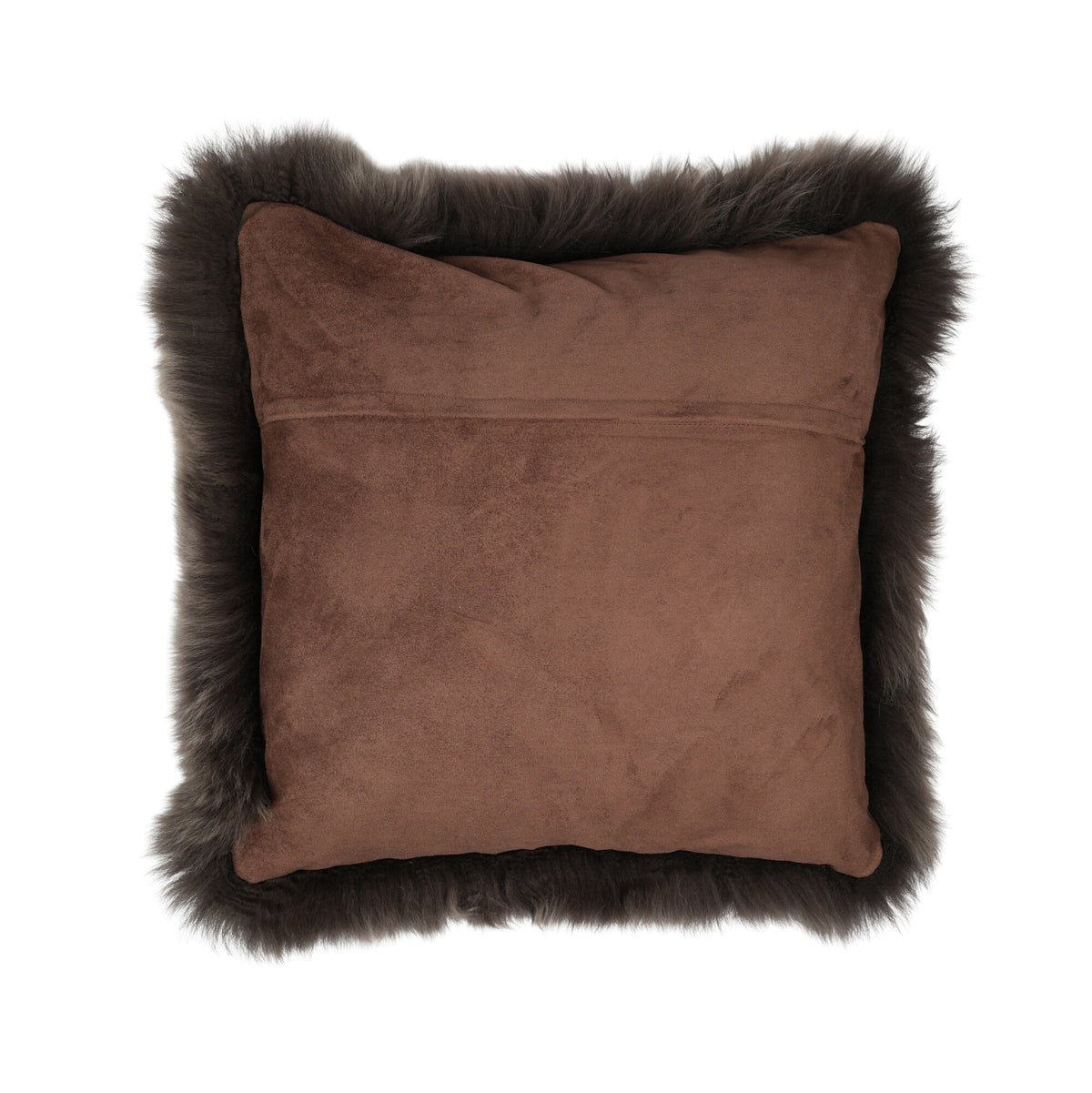 Sheepskin Cushion | Long Wool | New Zealand | Square Walnut