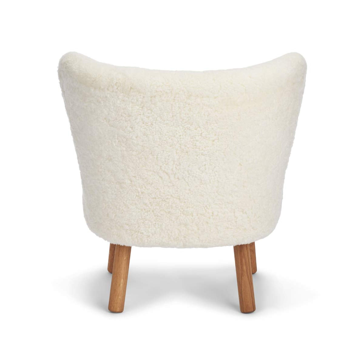 Emily Lounge Chair | Short Wool Ivory / Oak Legs