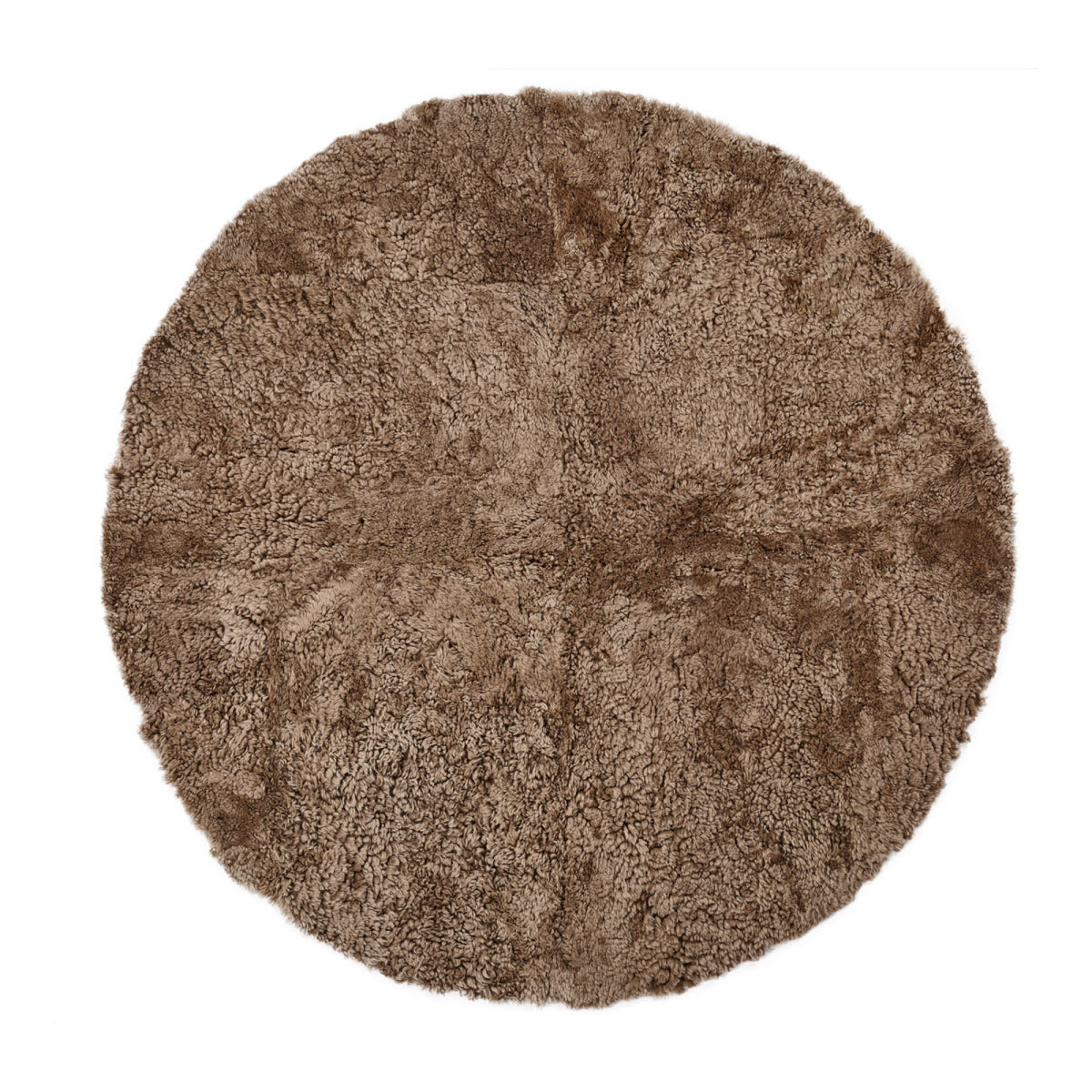 Short Wool Curly Sheepskin Design Rug | D71 in Taupe