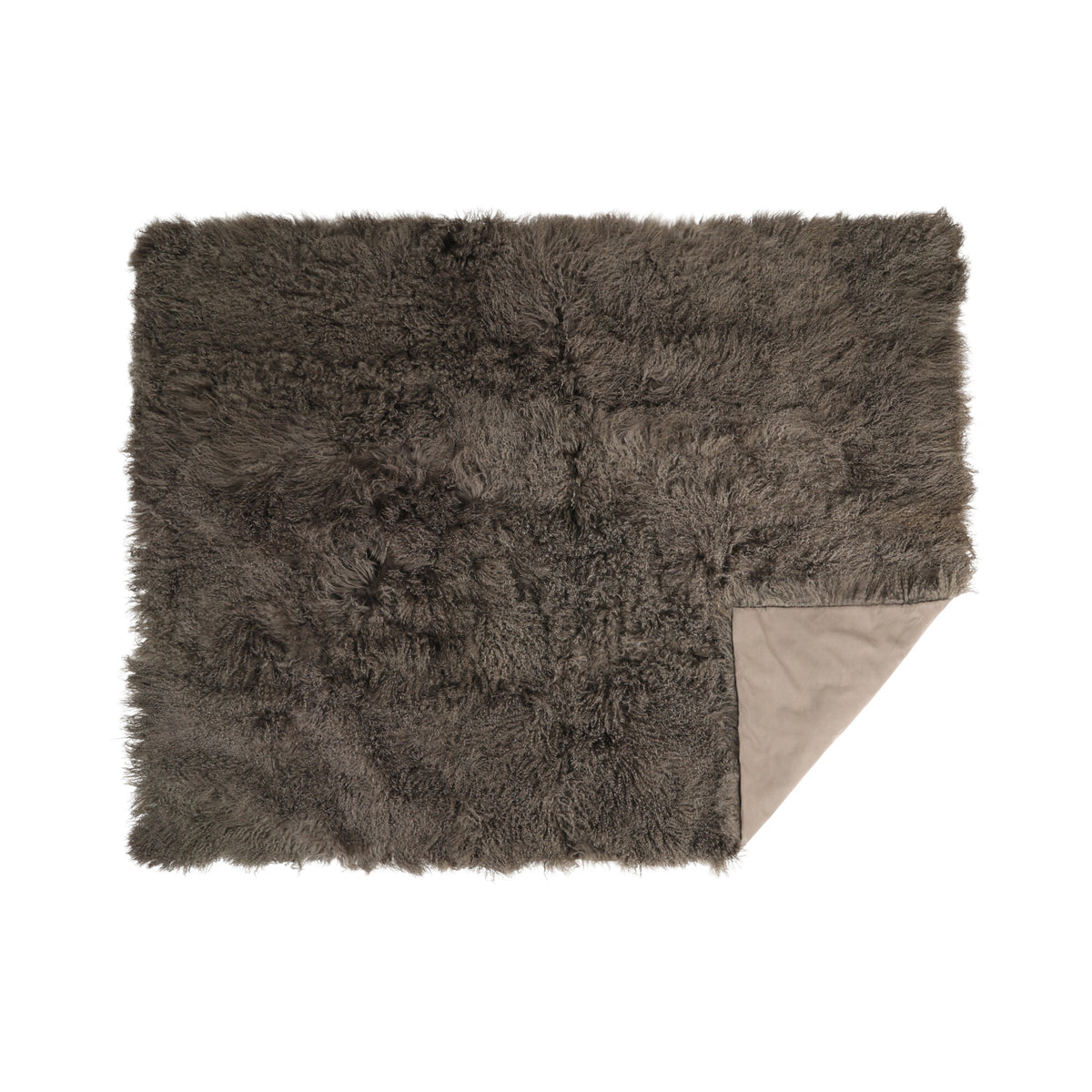 Throw of Curly Sheepskin | 55x71 in Taupe
