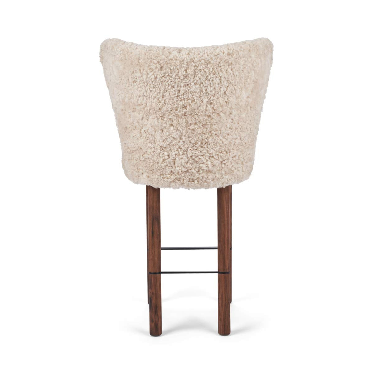Emilia Bar Stool Pearl / Walnut Legs w. Black Steel Frame