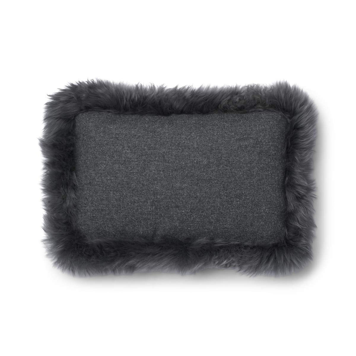 Wool Cushion | LW trim | 20x20 in | 13x20 in Rock/Steel / 13x20 in