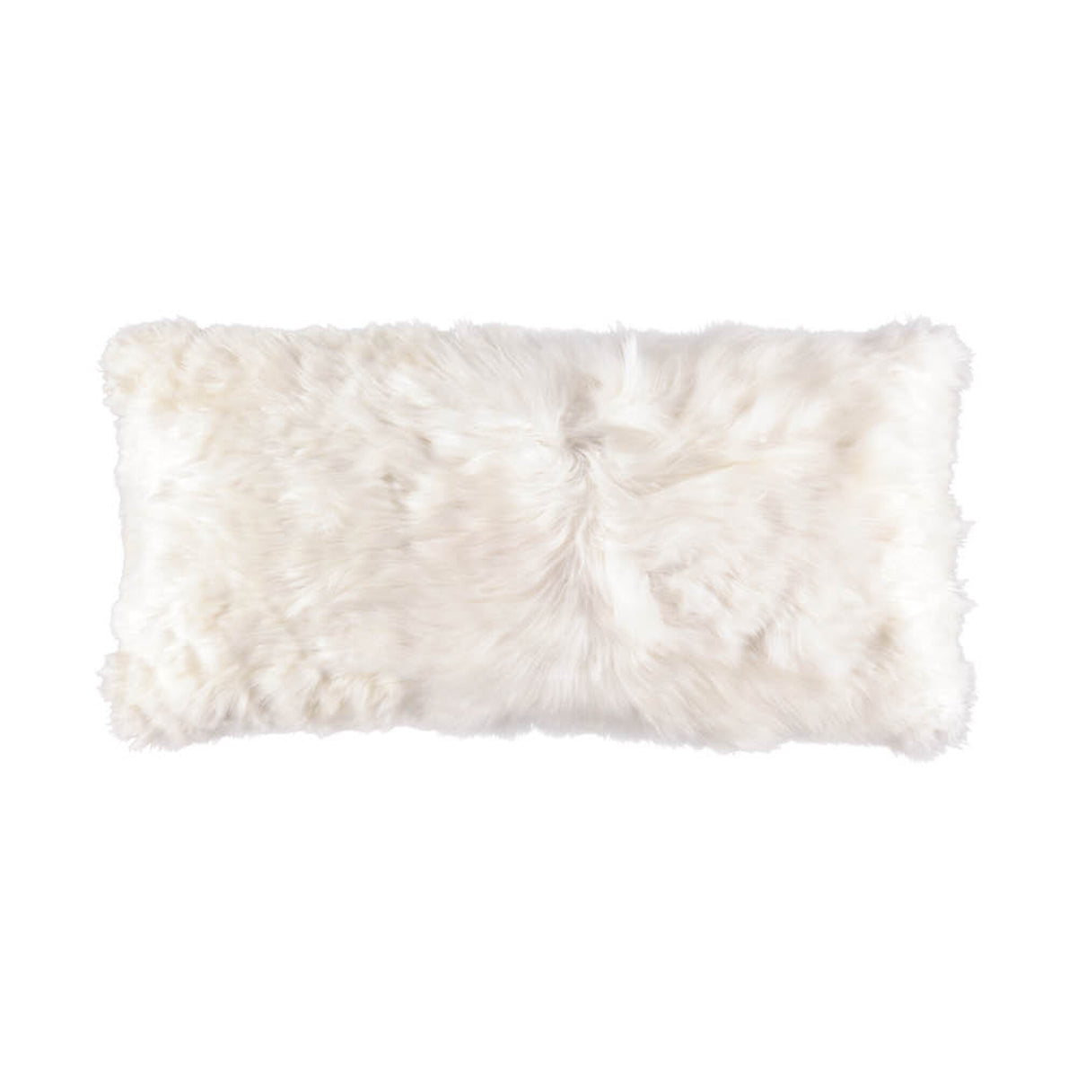 Alpaca Cushion | Long Wool White / 12x24 in