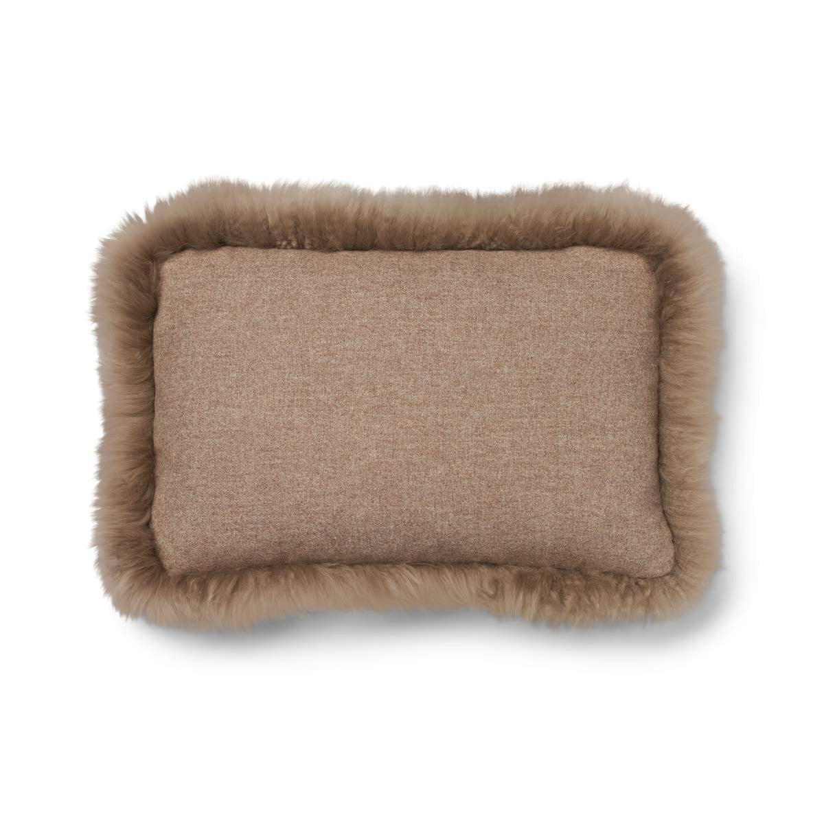 Wool Cushion | LW trim | 20x20 in | 13x20 in Beige/Taupe / 13x20 in