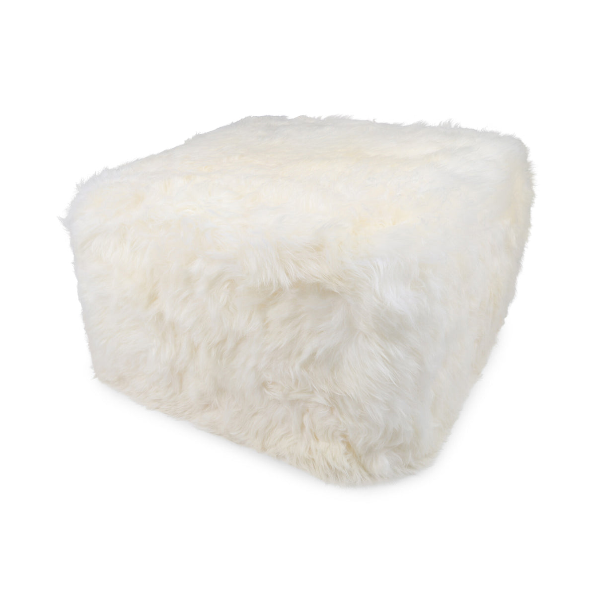 Long Wool Sheepskin Pouf