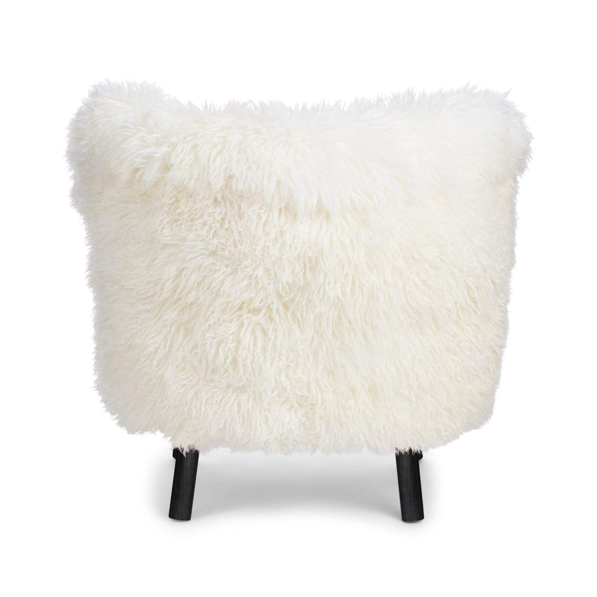 Emily Lounge Chair | Long Wool Snow White / Black Beech Legs