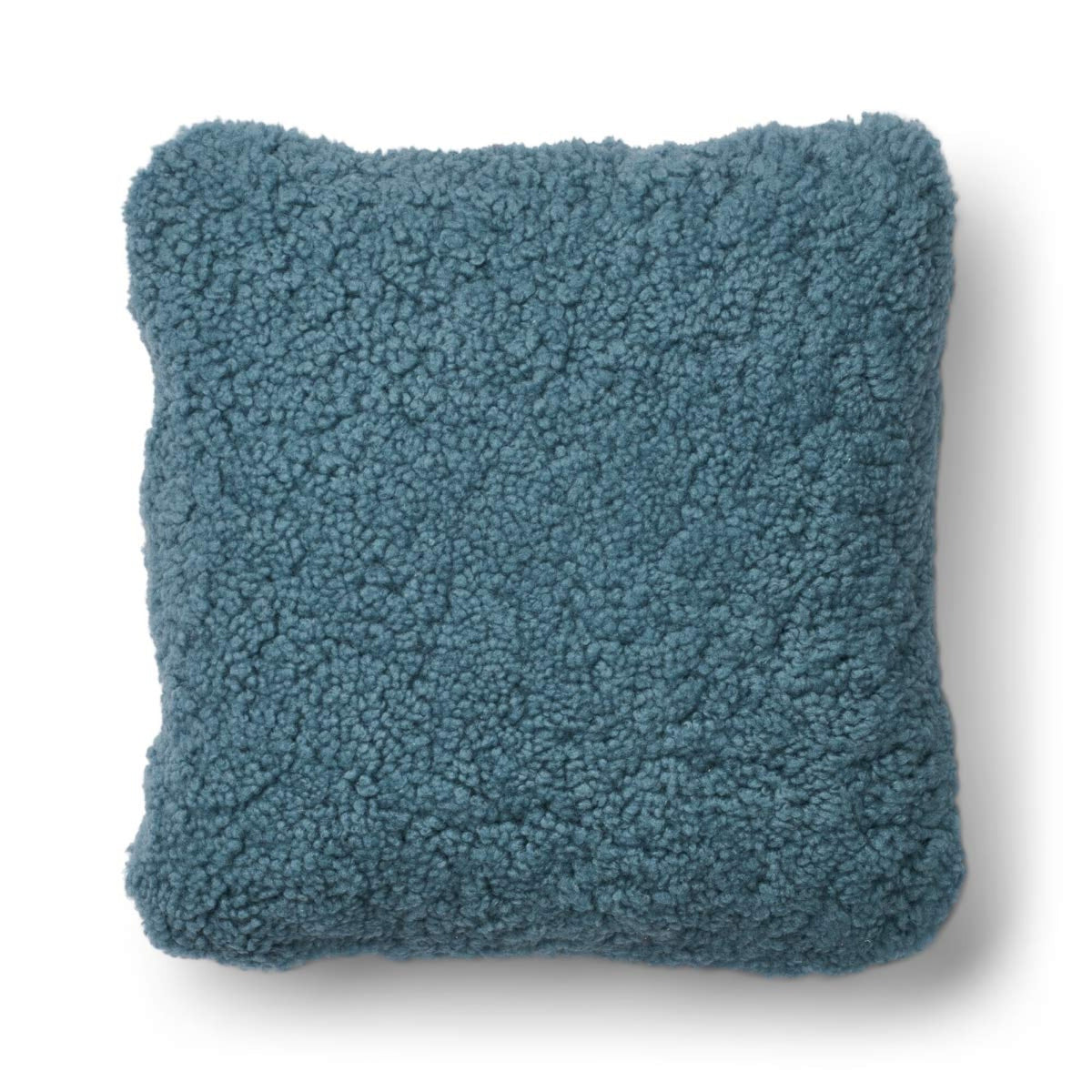 Short-Wool Sheepskin Cushion | Doublesided | 16x16 in  Smoke Blue