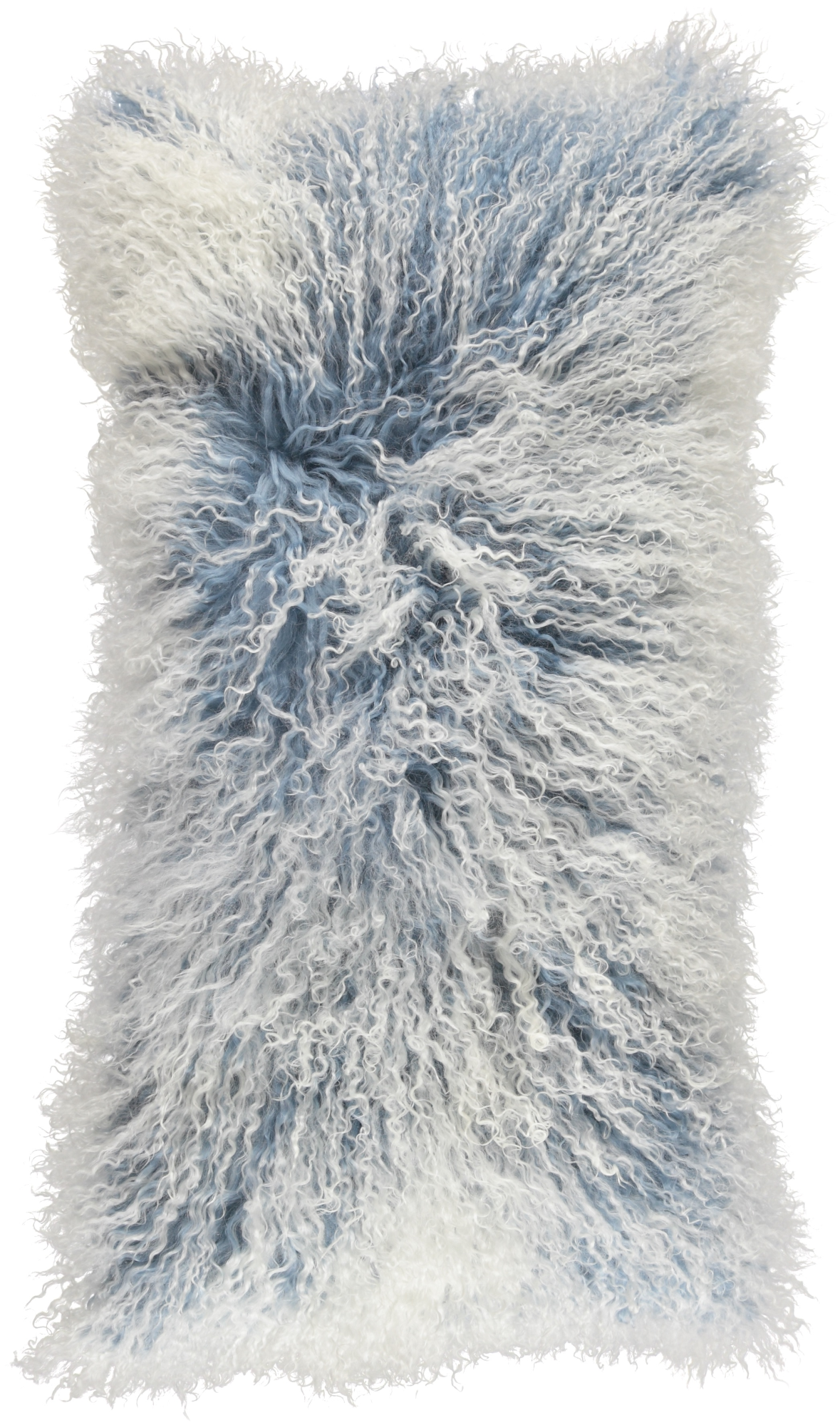 Curly Cushion  Faded Denim/Snow Top / 11x22 in