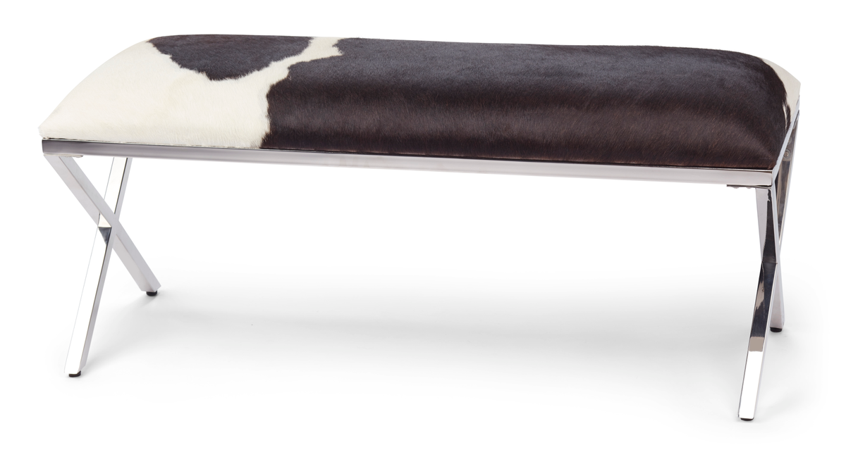 Bench Of Cow Hide | 43x18x18 in