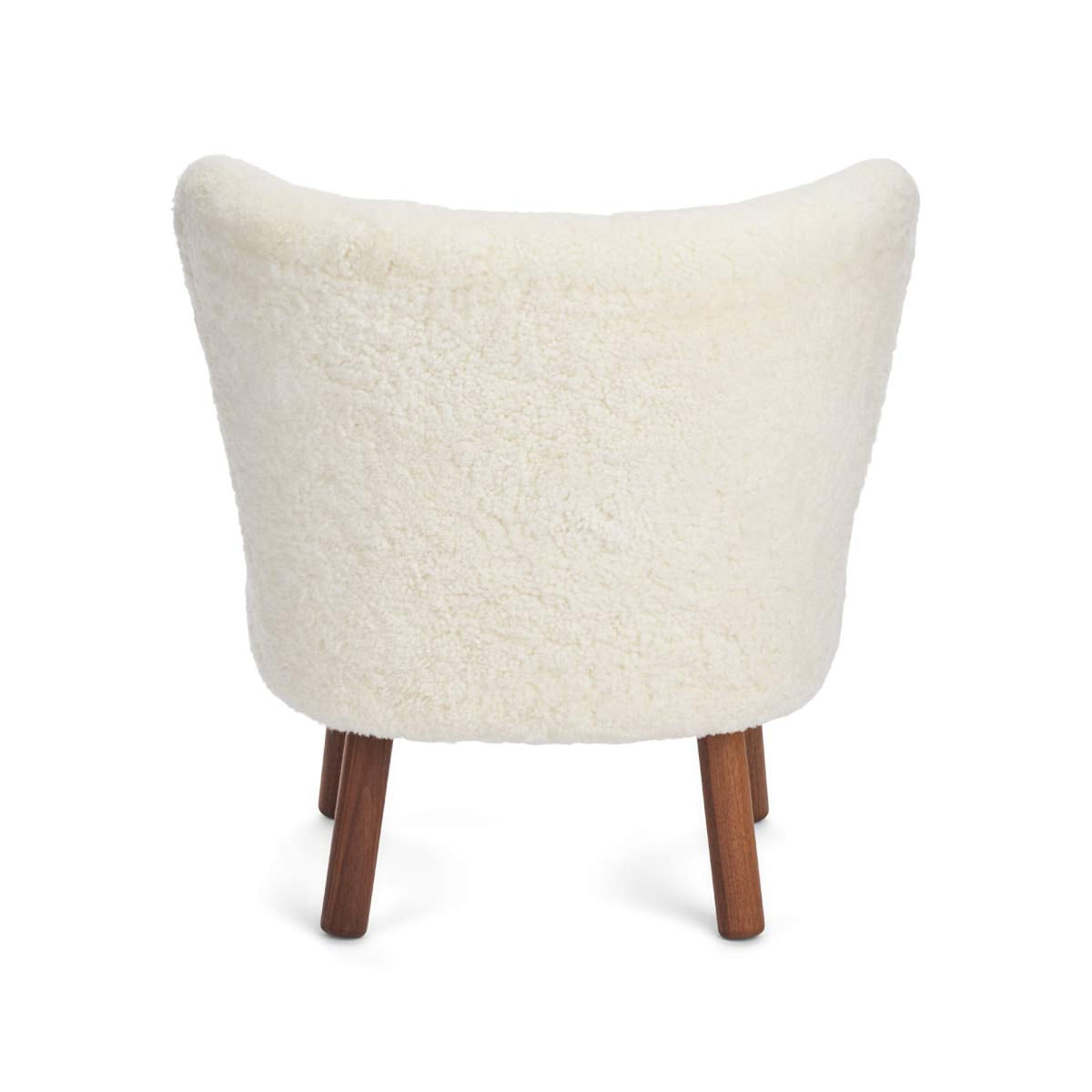 Emily Lounge Chair | Short Wool Ivory / Walnut Legs