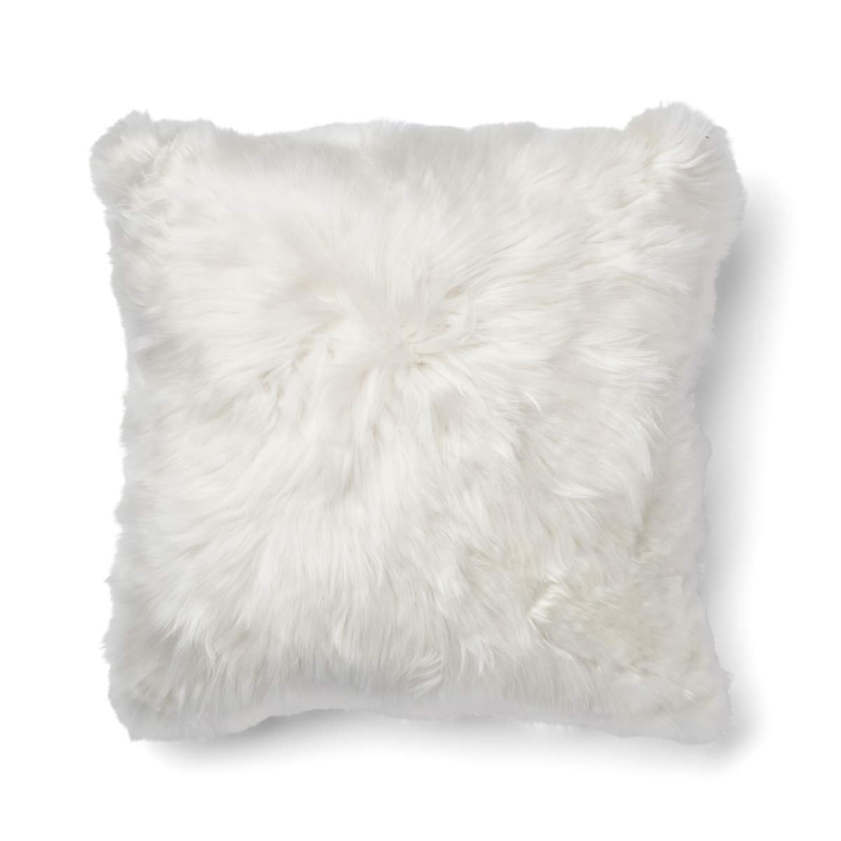 Alpaca Cushion | Long Wool White / 16x16 in
