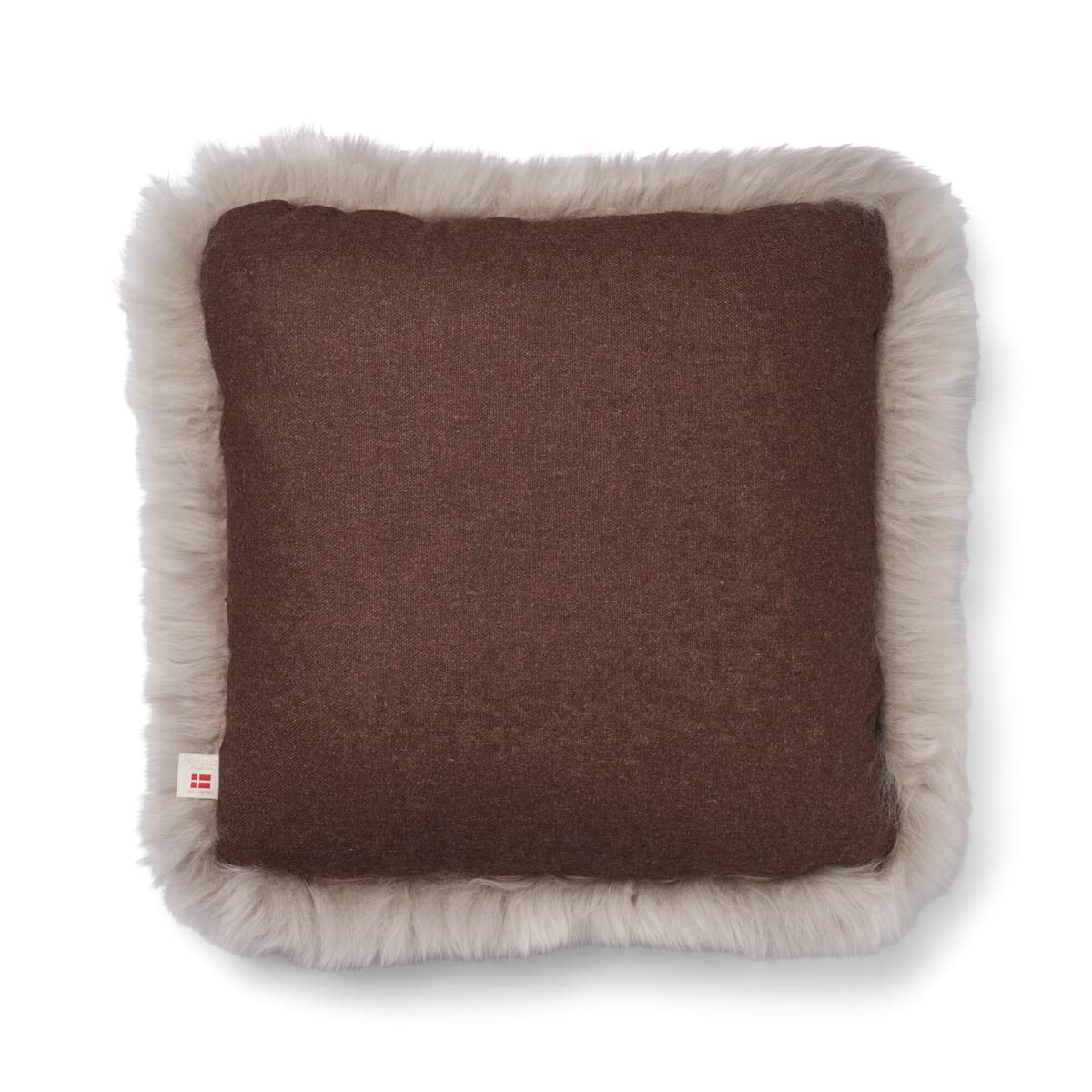 Long-Wool Sheepskin Cushion | 20x20 in | 13x20 in Brown/Dove / 20x20 in