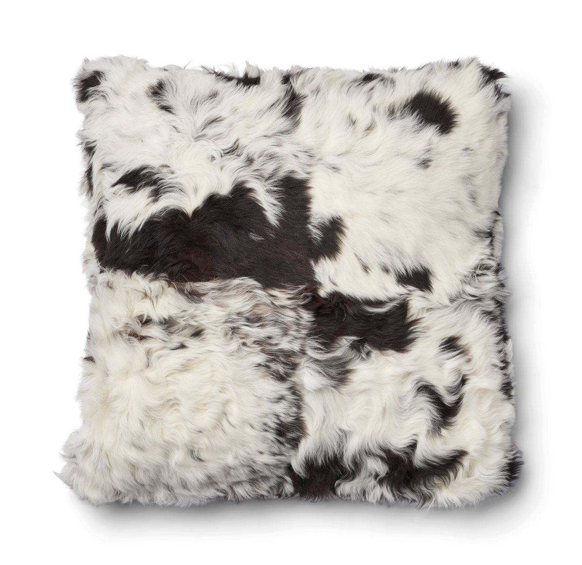Tigrado Lamb Cushion | Doublesided  Black/White Mix / 16x16 in
