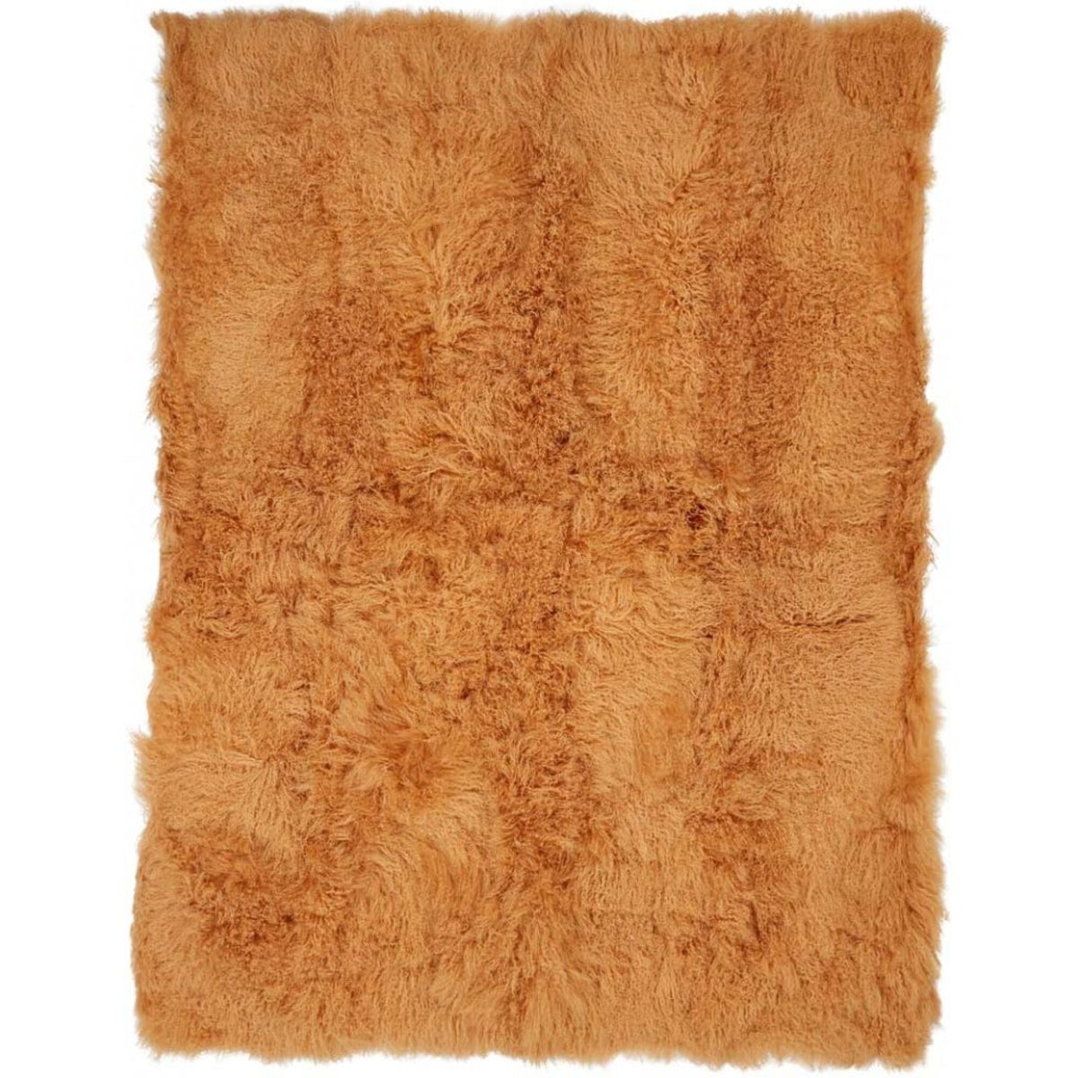 Throw of Curly Sheepskin | 55x71 in Imperial Yellow
