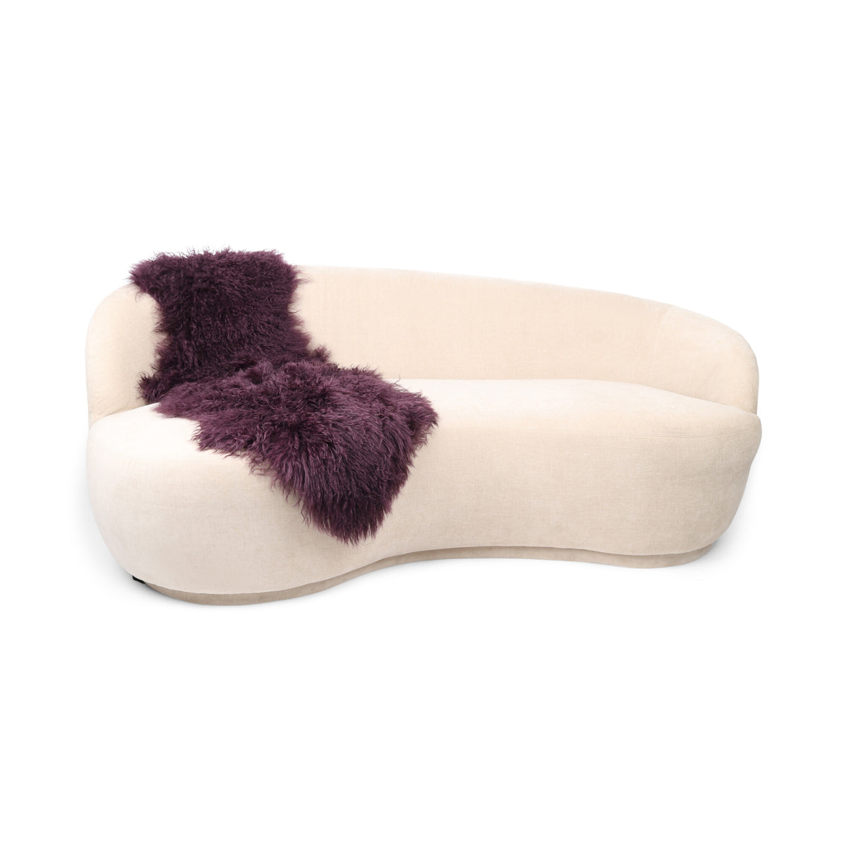 Double Mongolian Sheepskin | 59 x 22 in Aubergine