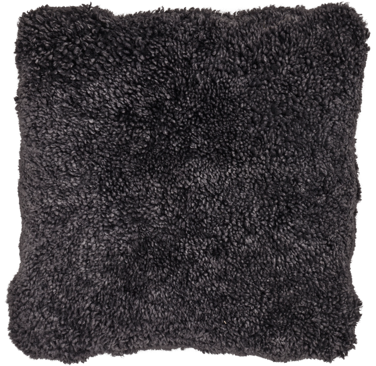 Short-Wool Sheepskin Cushion | Doublesided | 16x16 in  Anthracite