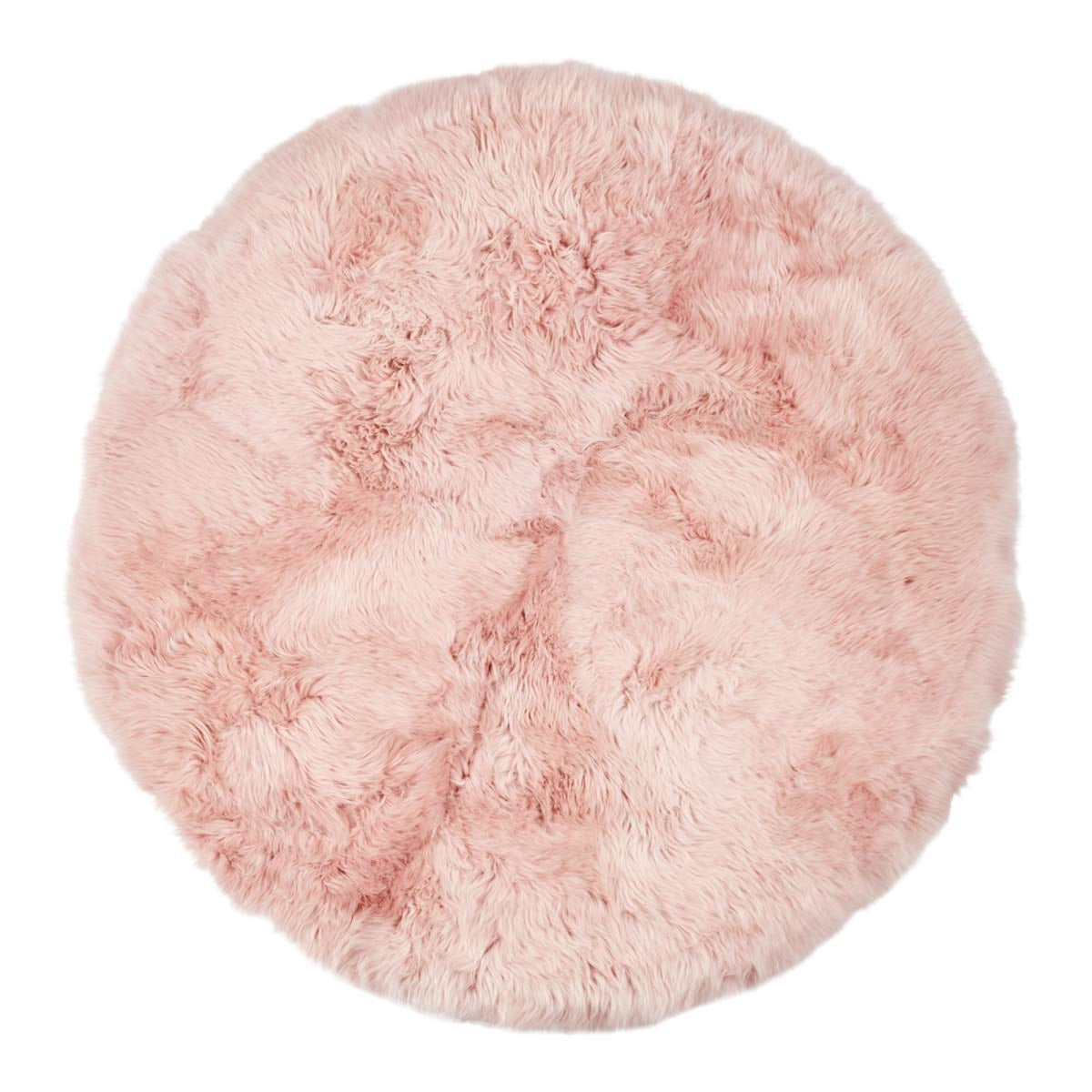 Long Wool Sheepskin Design Rug | D55 in Rosa