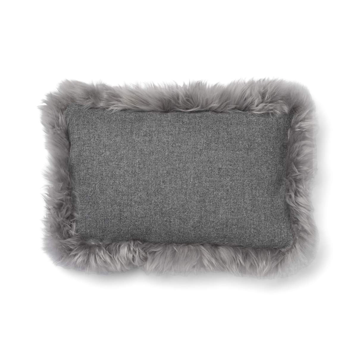 Wool Cushion | LW trim | 20x20 in | 13x20 in Stone/Light Grey / 13x20 in