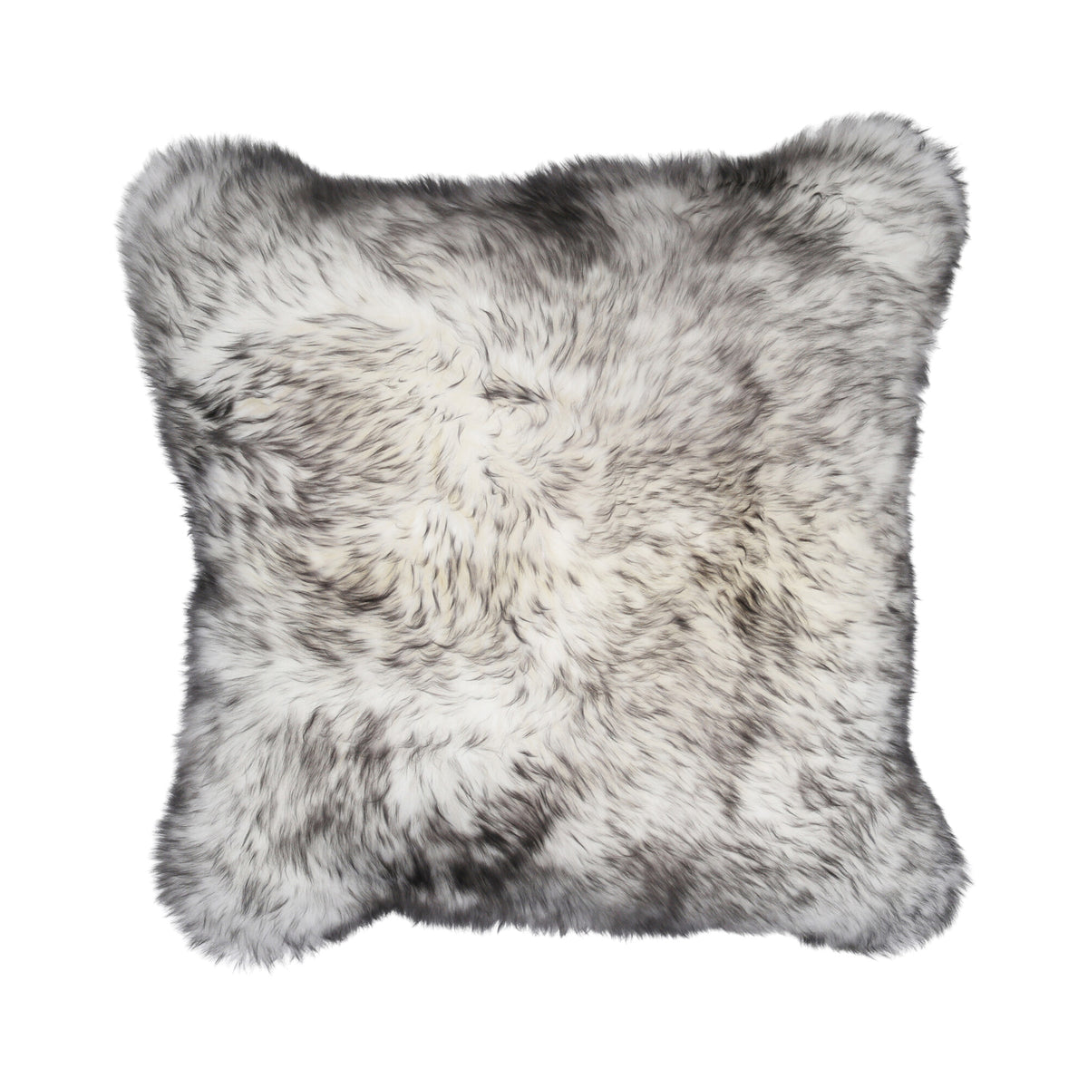 Sheepskin Cushion | Long Wool | New Zealand | Square Black Tip
