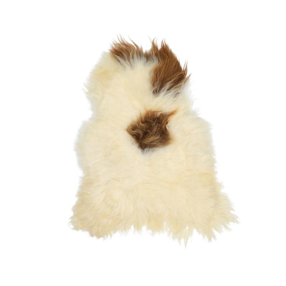 Icelandic Sheepskin | Long Wool | 35x24 in Brown/White
