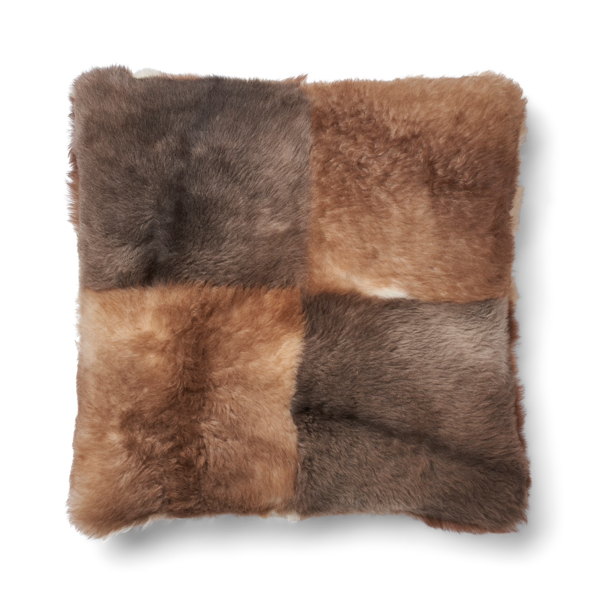 Toscana Lamb Cushion | Doublesided Brown/Beige Mix / 24x24 in