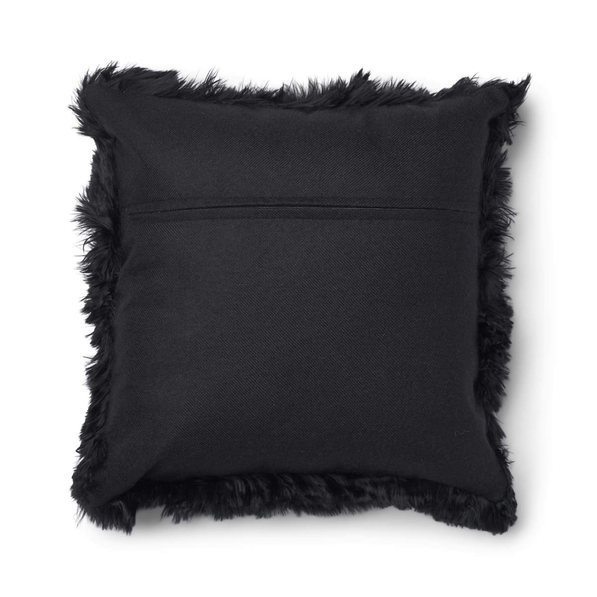 Alpaca Cushion | Long Wool Black / 16x16 in