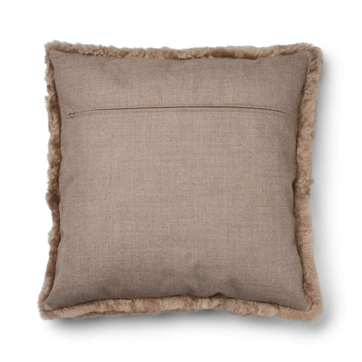 Alpaca Cushion | Long Wool Taupe / 16x16 in