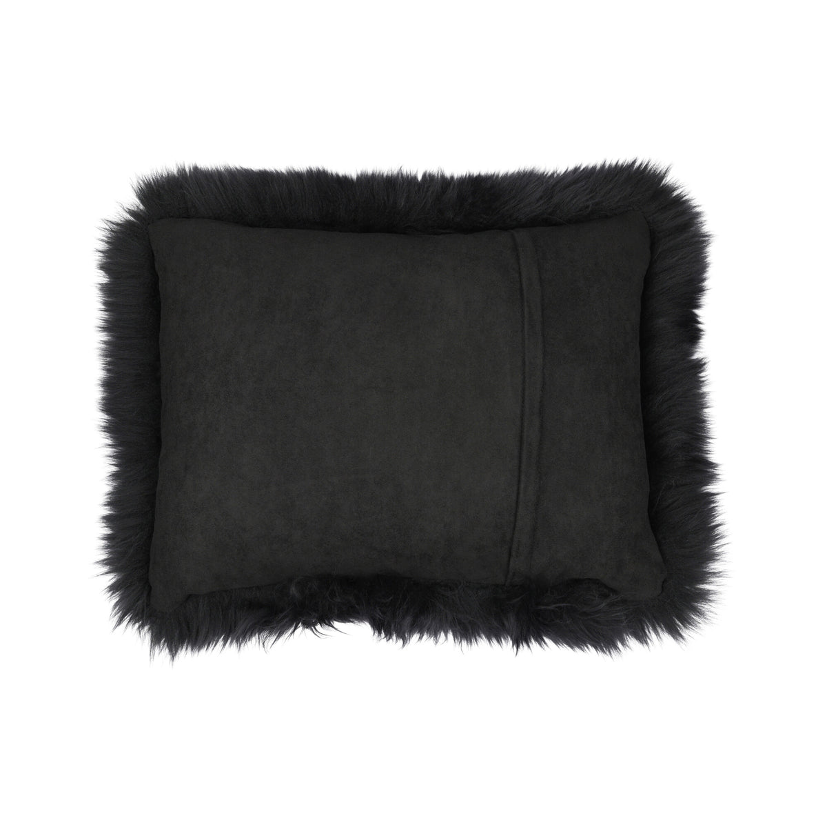 Sheepskin Cushion | Long Wool | New Zealand | Rectangular Black