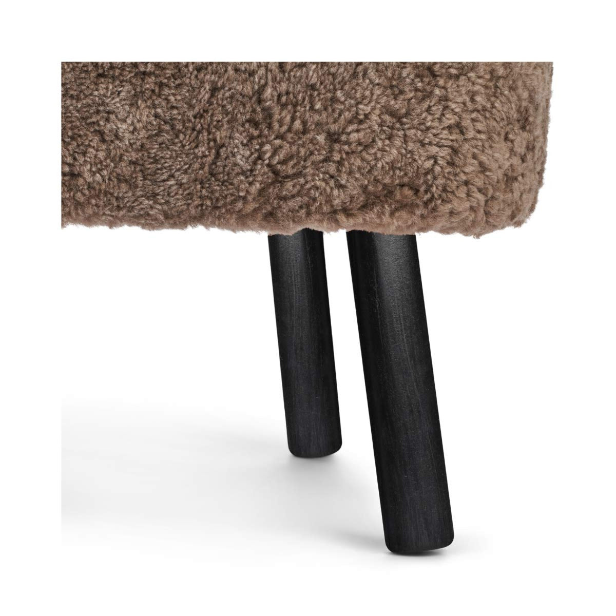 Emily Lounge Chair | Short Wool Taupe / Black Beech Legs