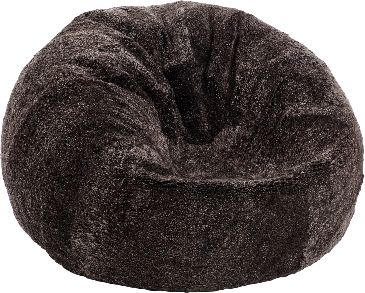 Round Sheepskin Bean Bag | Short Wool | Medium | Large Cappuccino / D29x29 in