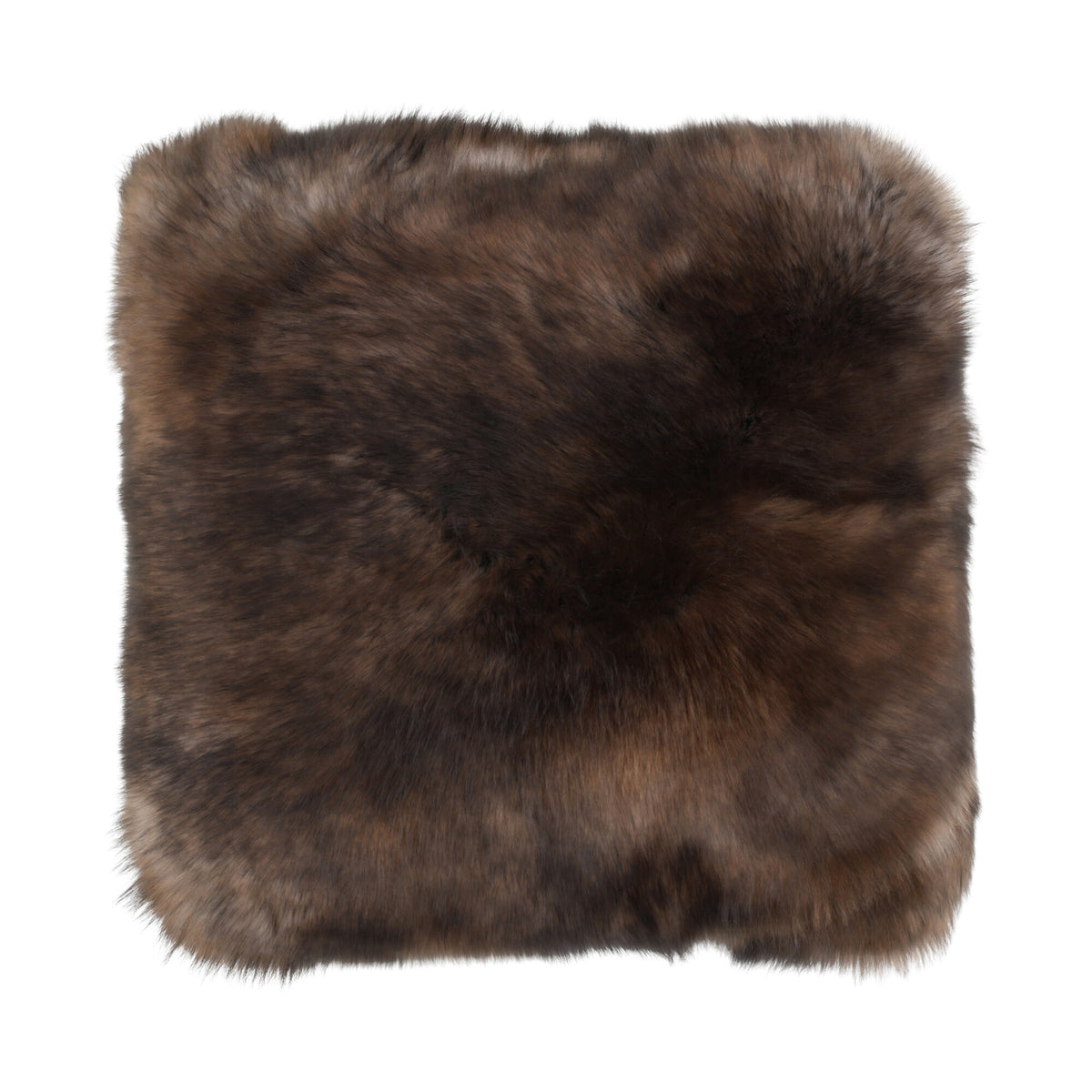 Toscana Lamb Cushion | Long Wool | Doublesided Dark Brown / 16x16 in