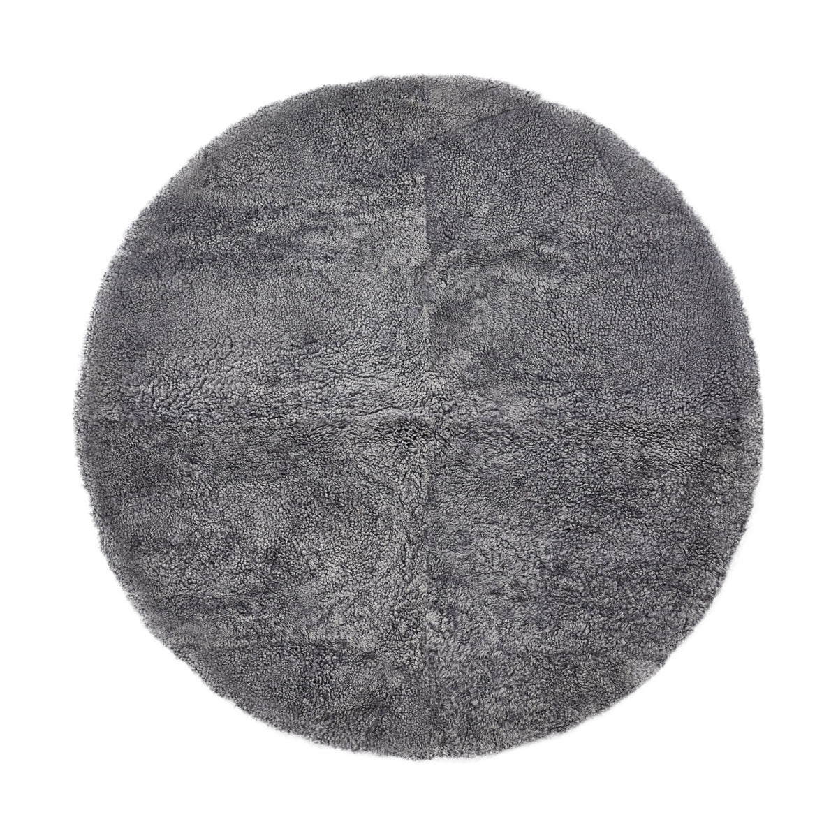 Short Wool Curly Sheepskin Design Rug | D55 in Light Grey