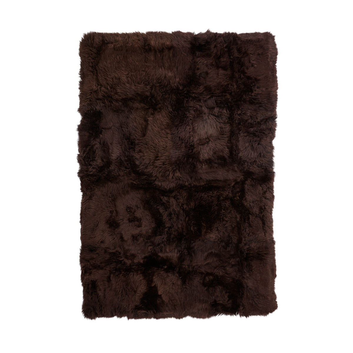 Long Wool Sheepskin Design Rug Chocolate / 79x118 in
