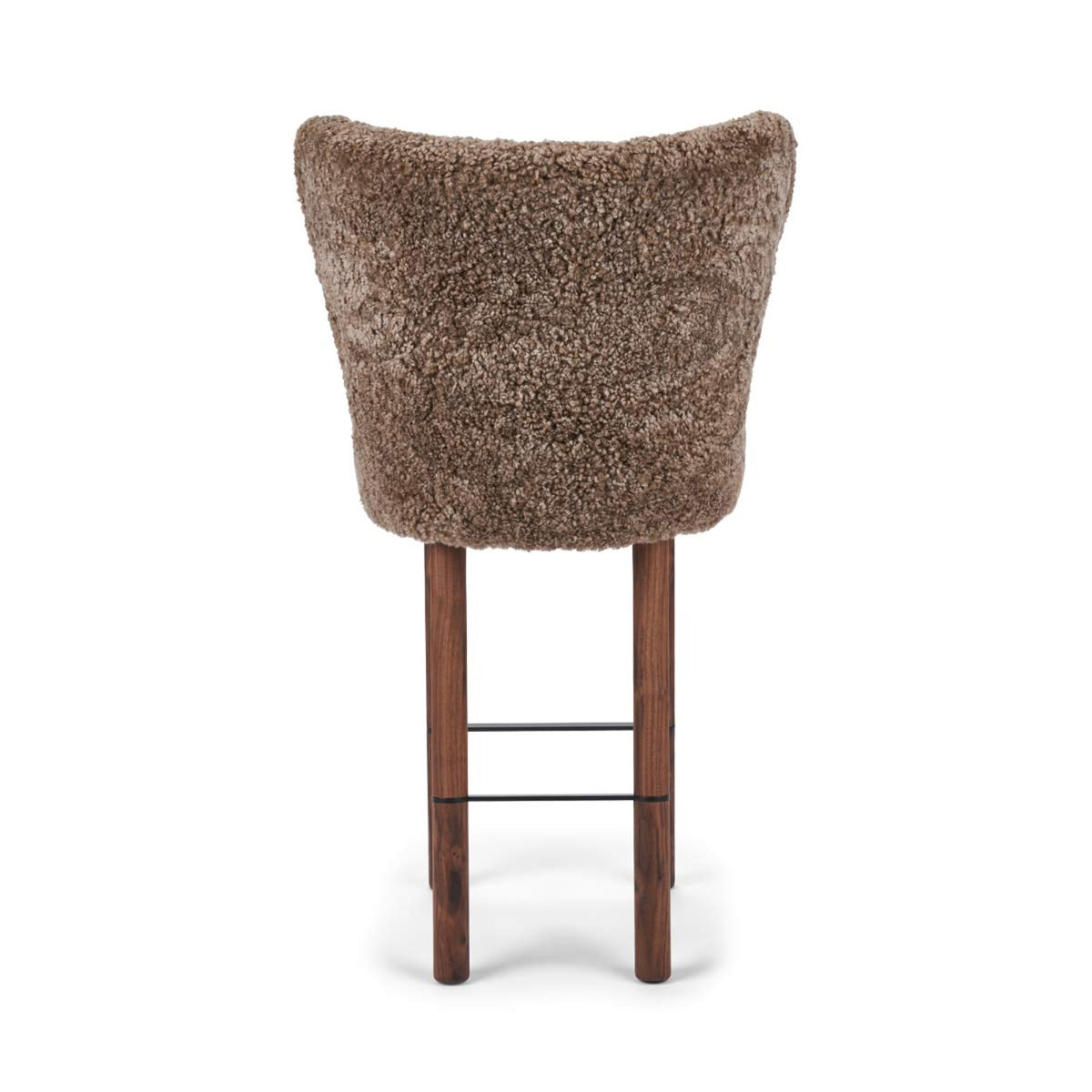Emilia Bar Stool Taupe / Walnut Legs w. Black Steel Frame