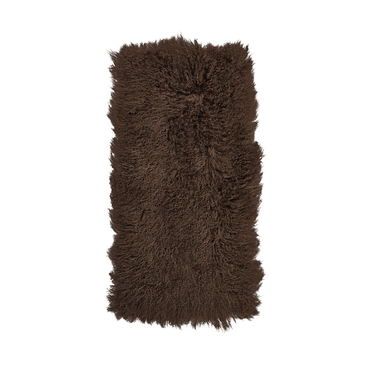 Plaid of Curly Sheepskin | 24x47 in Taupe