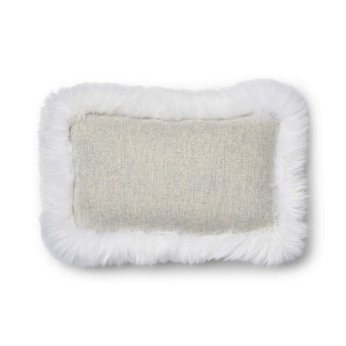 Wool Cushion | LW trim | 20x20 in | 13x20 in Silver/Ivory / 13x20 in