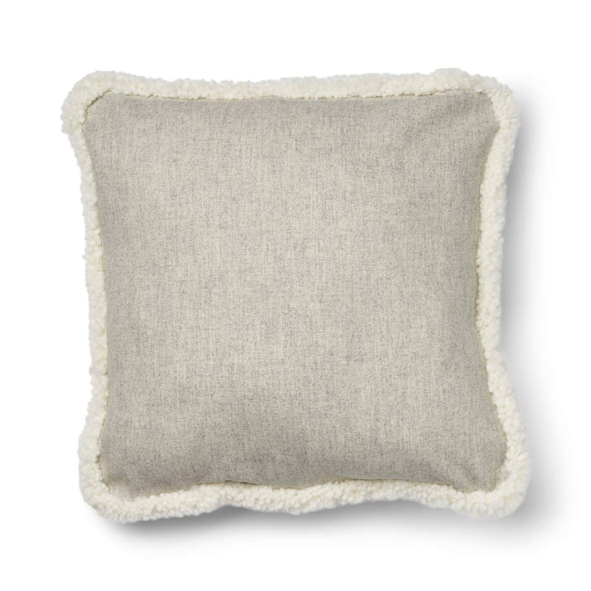 Short-Wool Sheepskin Cushion | SW trim | 20x20 in | 13x20 in Silver/Ivory / 20x20 in